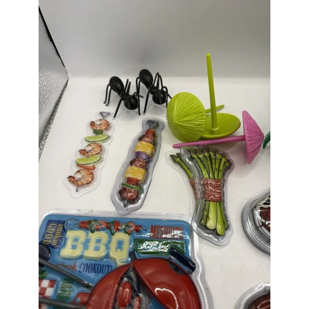 Lot Of 50+ Backyard Barbecue Cake /Cupcake Toppers/Picks Food, Spatulas,Trees